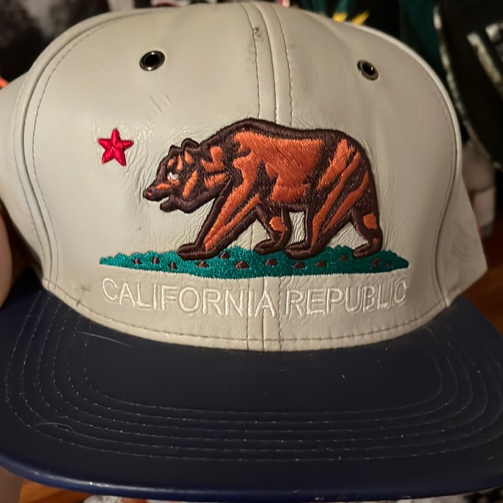 Leather California bear hat